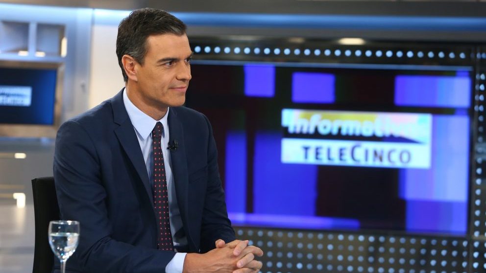 Pedro Sánchez, presidente del Gobierno en funciones en Telecinco @GETTY-min