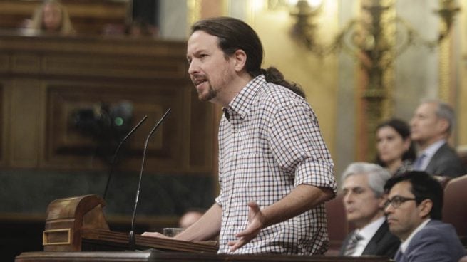 El líder de Podemos, Pablo Iglesias, en el Congreso.