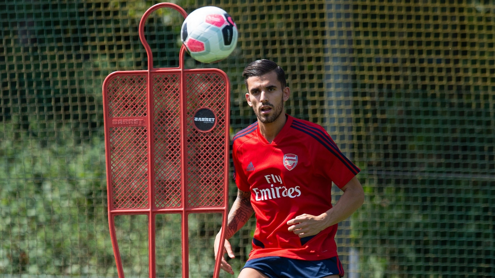 Dani Ceballos, durante un entrenamiento con el Arsenal. (@Arsenal)