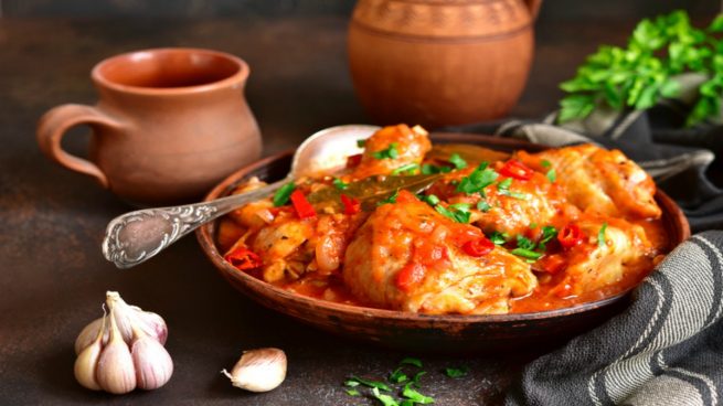 Receta de pechugas de pavo con pimientos y tomate