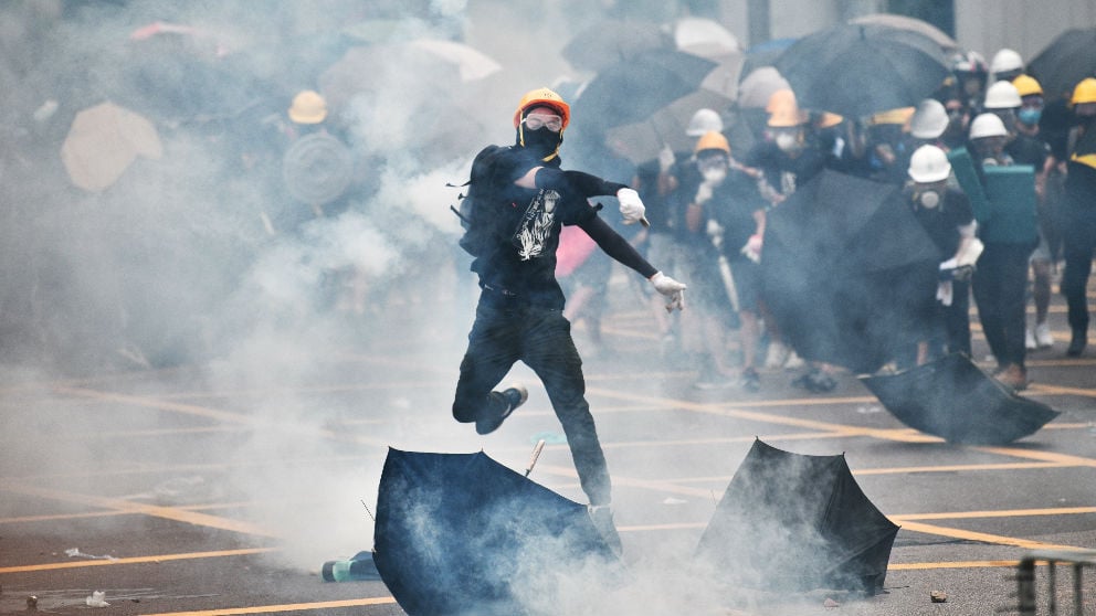 Protestas en Hong Kong. Foto: AFP