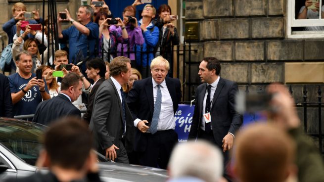 Boris Johnson a su llegada a Escocia @Getty