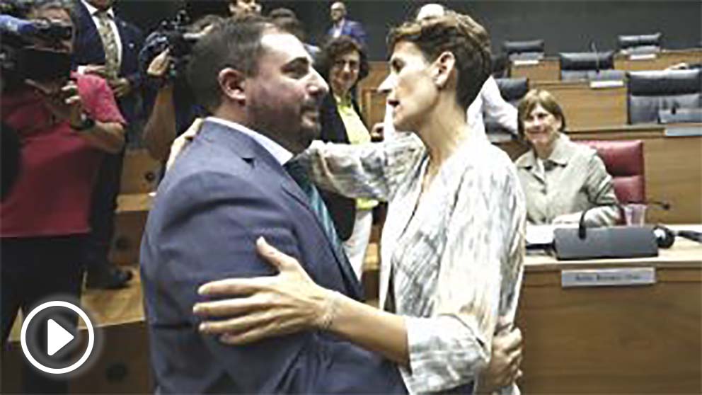 Chivite felicita al nuevo presidente del Parlamento de Navarra, Unai Hualde.