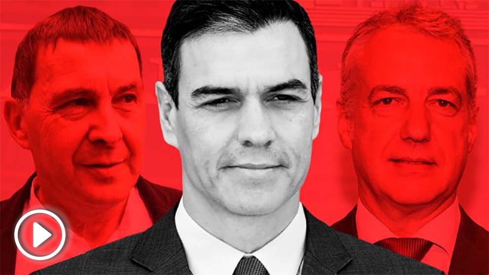 Arnaldo Otegi, Pedro Sánchez e Iñigo Urkullu.