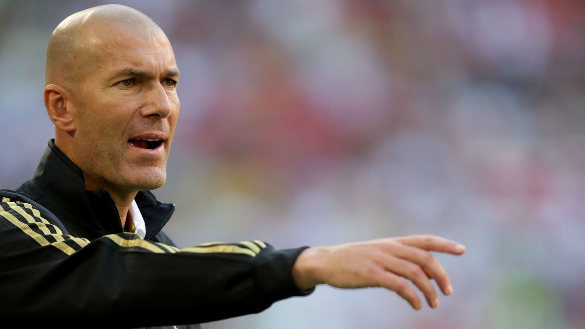 Zidane, durante el partido ante el Tottenham, en la Audi Cup (Getty).