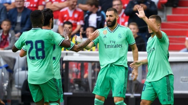 El Real Madrid celebra un gol. (AFP)