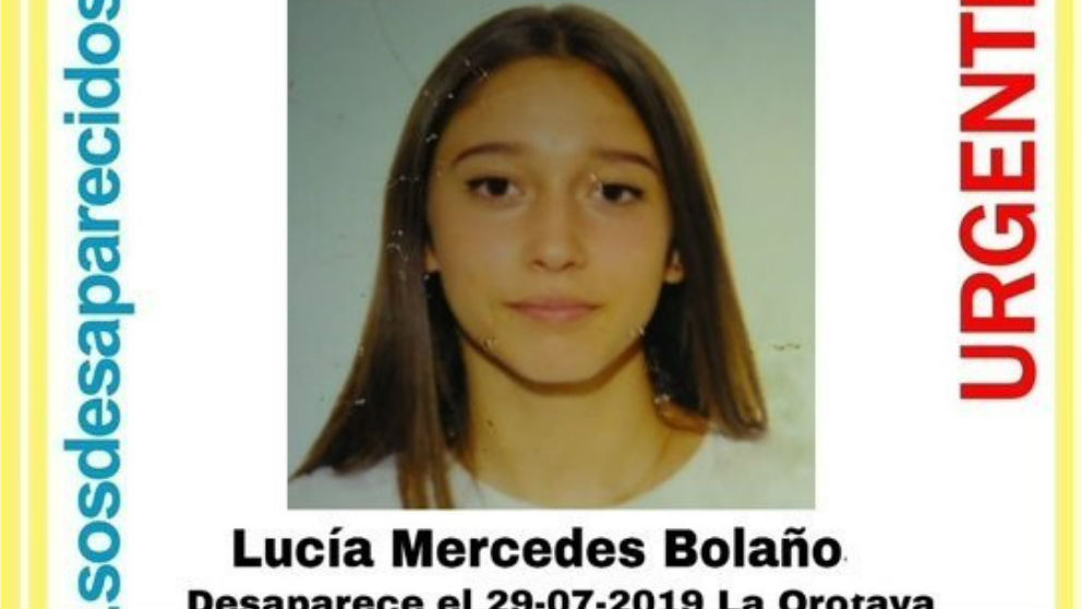 Cartel alertando de la desaparición de Lucía Mercedes Bolaño.