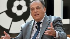 Javier Tebas durante un acto de LaLiga (AFP)