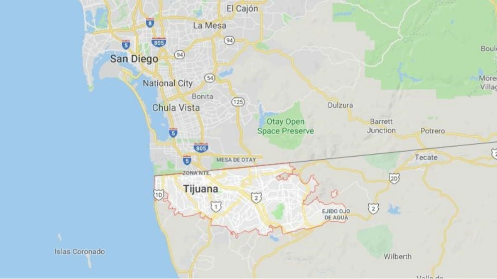 Localización de Tijuana en el mapa