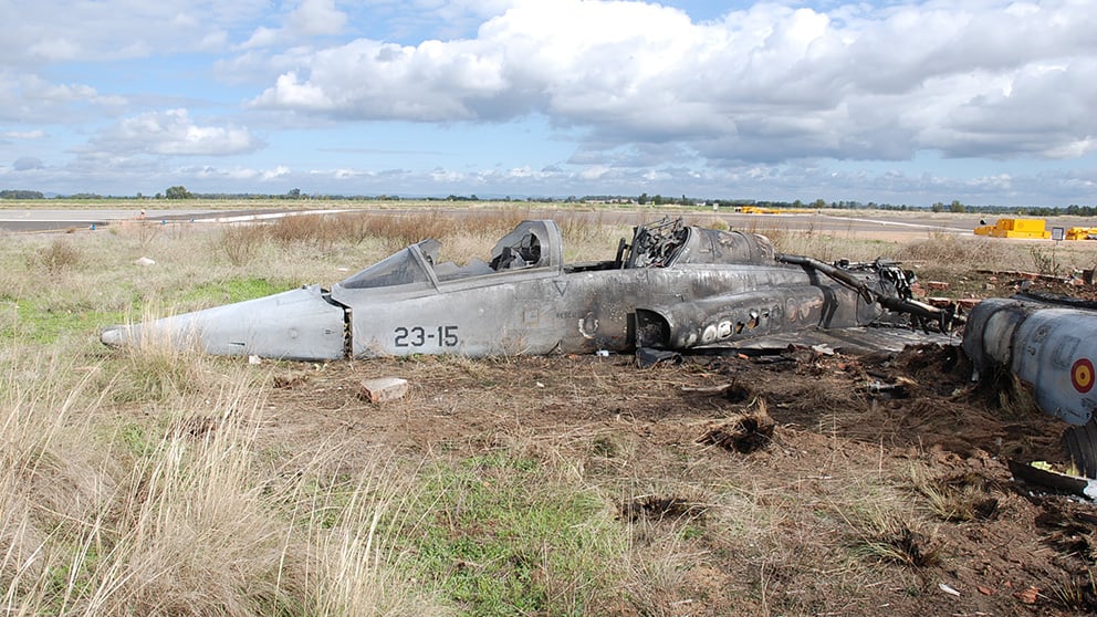 El caza F-5 accidentado en 2012