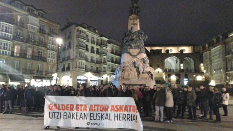 Manifestación proetarra pidiendo la libertad de Galder Barbado.
