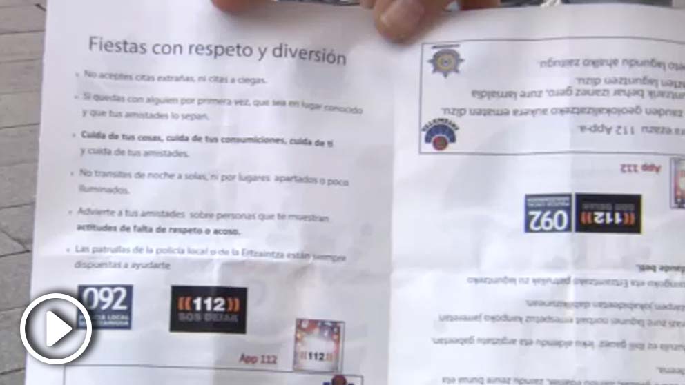 Polémica en Vitoria por un folleto enfocado sólo a mujeres para evitar agresiones durante las fiestas