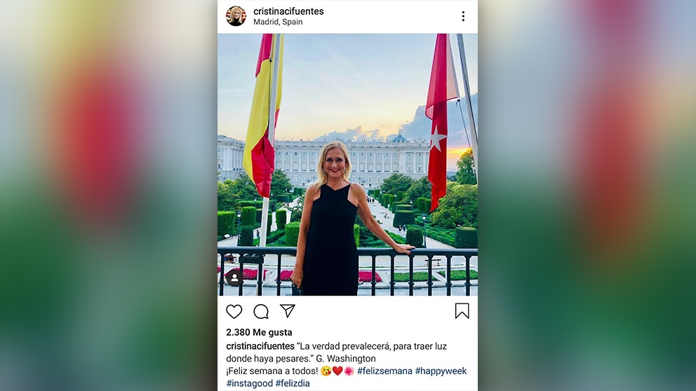 Mensaje de Cristina Cifuentes en Instagram tras la petición de la Fiscalía de imputarla por el ‘caso Púnica’.
