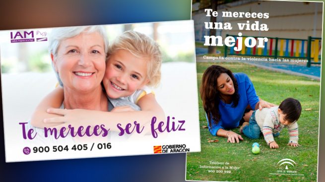 El PSOE también usó a mujeres sonrientes en sus campañas contra el maltrato