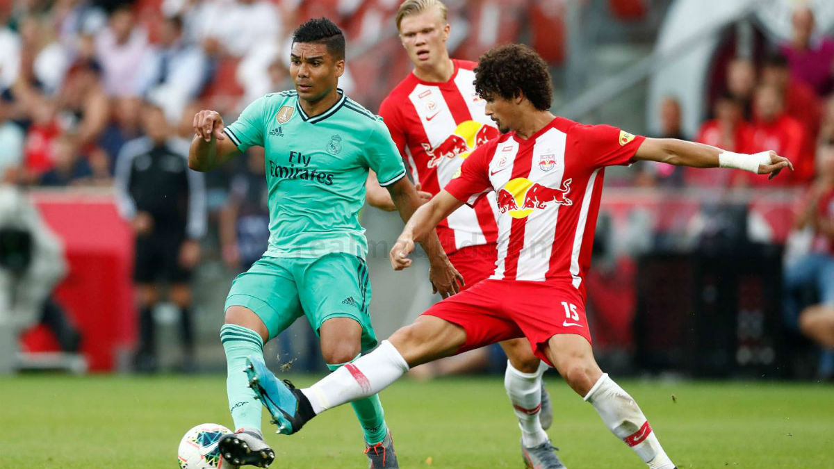 Casemiro, durante el duelo ante el Red Bull Salzburgo (Realmadrid.com)