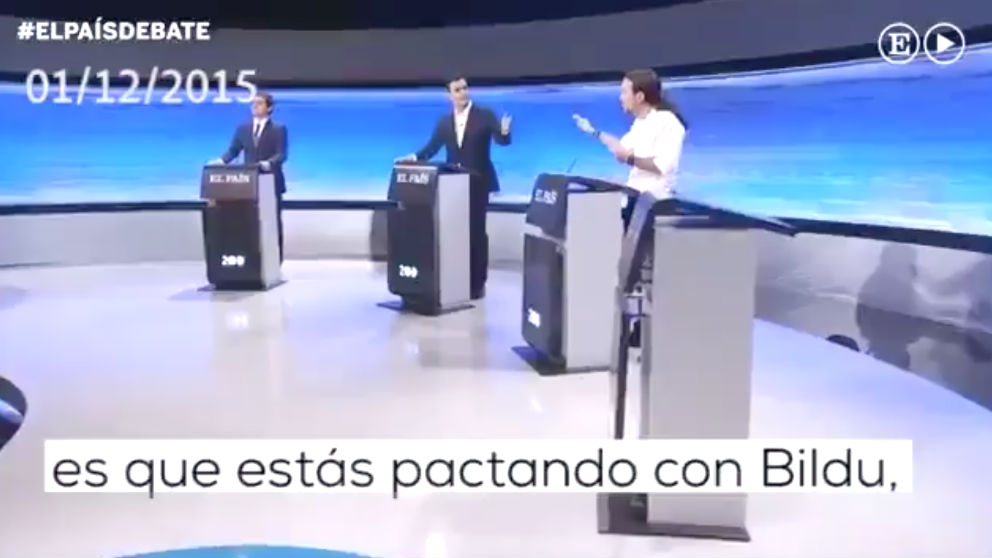 Albert Rivera, Pedro Sánchez y Pablo Iglesias en un debate electoral de diciembre de 2015.