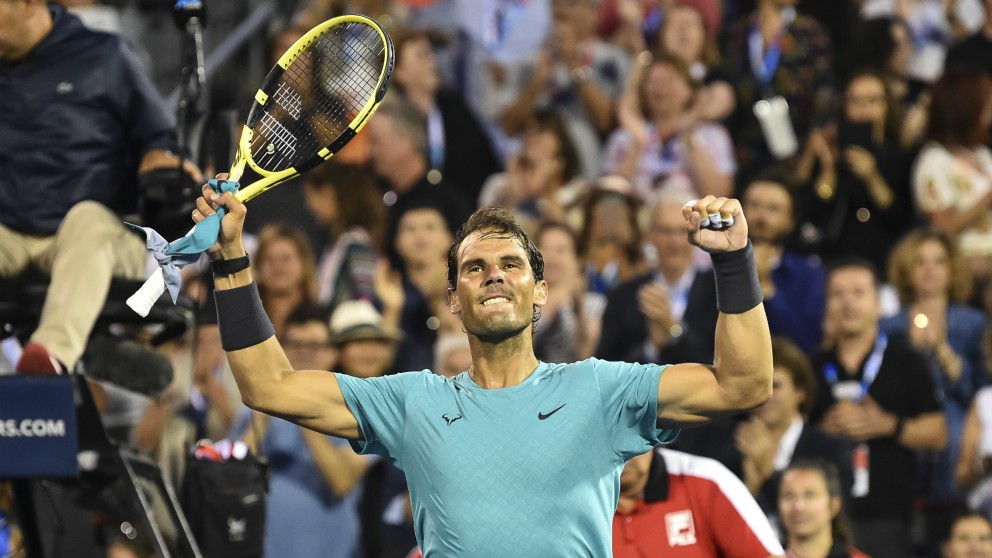 Rafael Nadal celebra la victoria. (Getty)