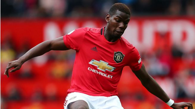 Pogba, durante un partido con el United. (Getty)