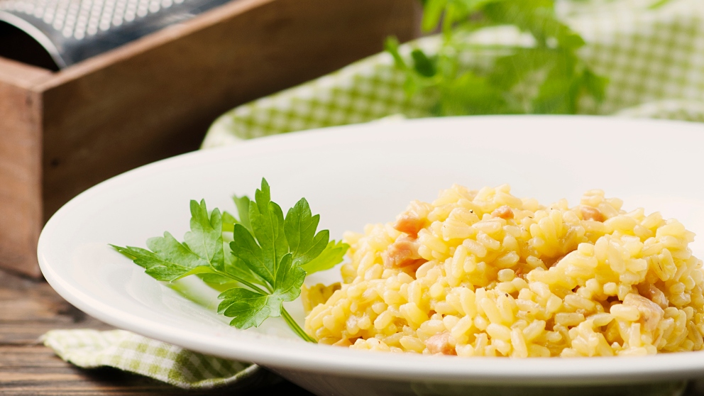 Receta de Risotto de pera y jamón al queso