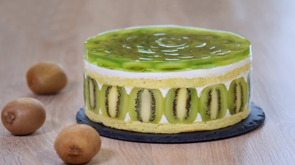Pudín de kiwis con soletillas