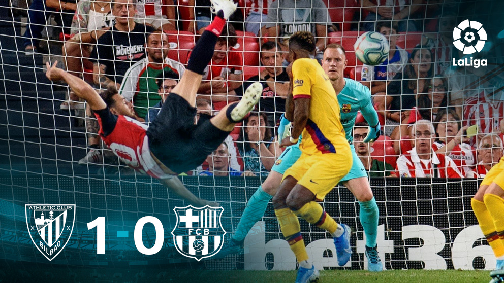 El Athletic derrotó 1-0 al Barcelona con gol de Aduriz.