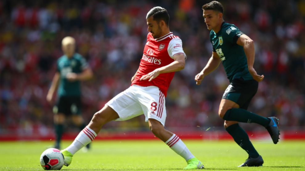 Dani Ceballos, en su primer partido en el Emirates. (Getty)