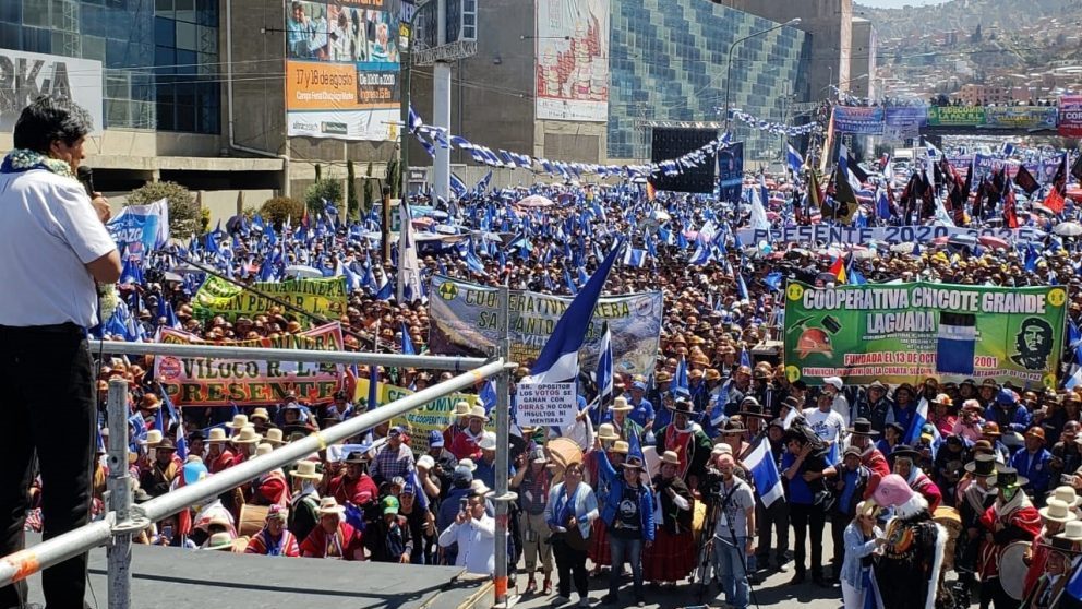 Evo Morales en un acto electoral en La Paz @EP