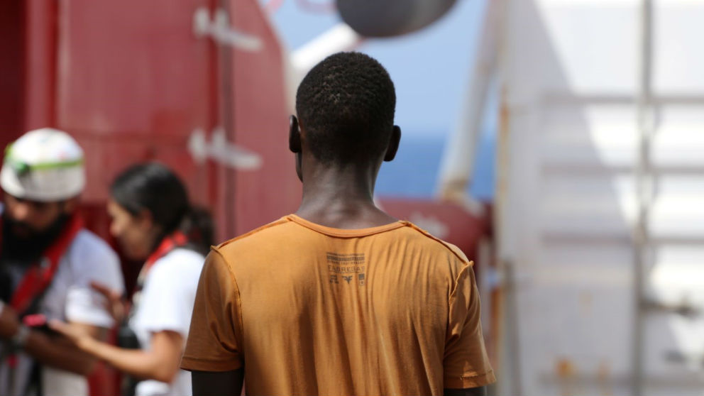 Inmigrantes rescatados en el Mediterráneo. (MSF)
