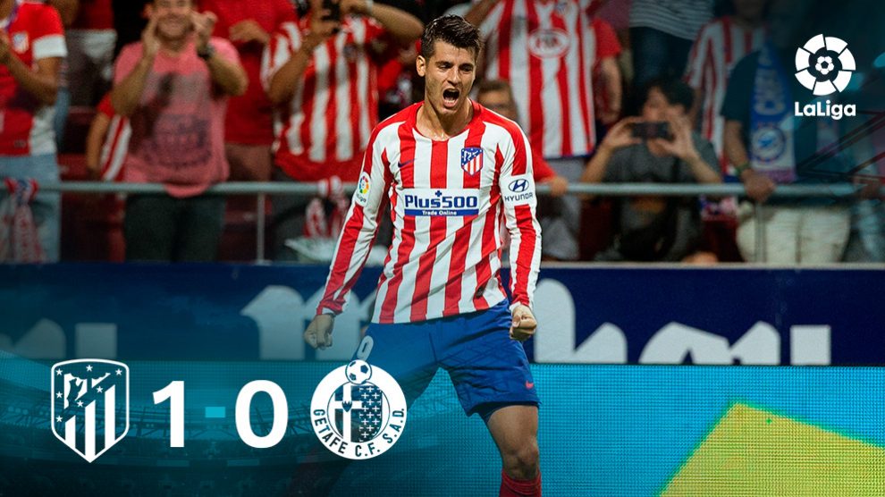 Álvaro Morata fue héroe y villano en el debut del Atlético en Liga.
