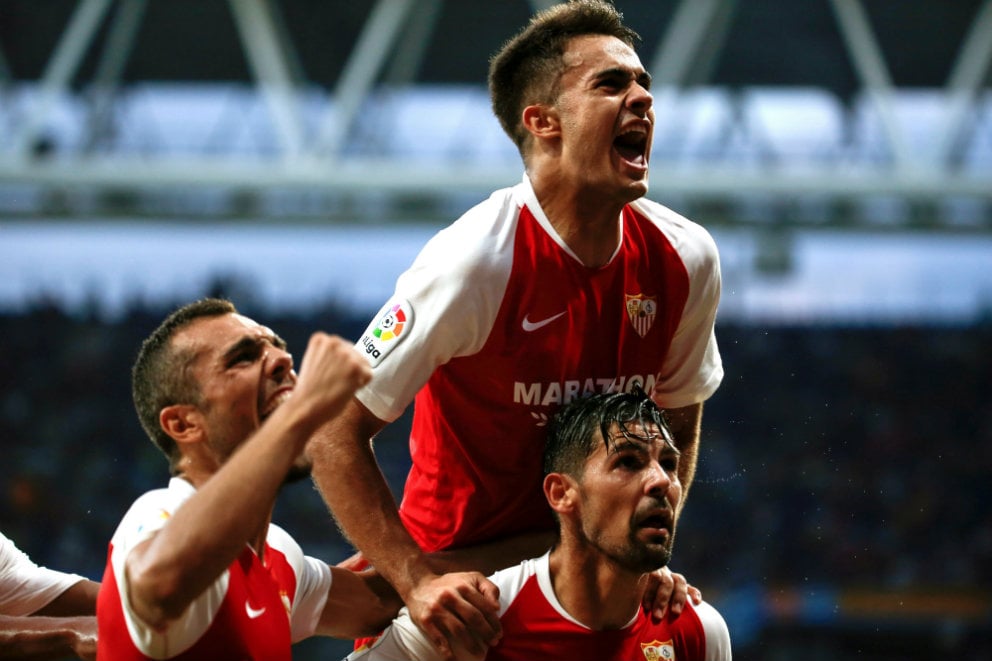 Sergio Reguilón celebra su gol ante el Espanyol (EFE)