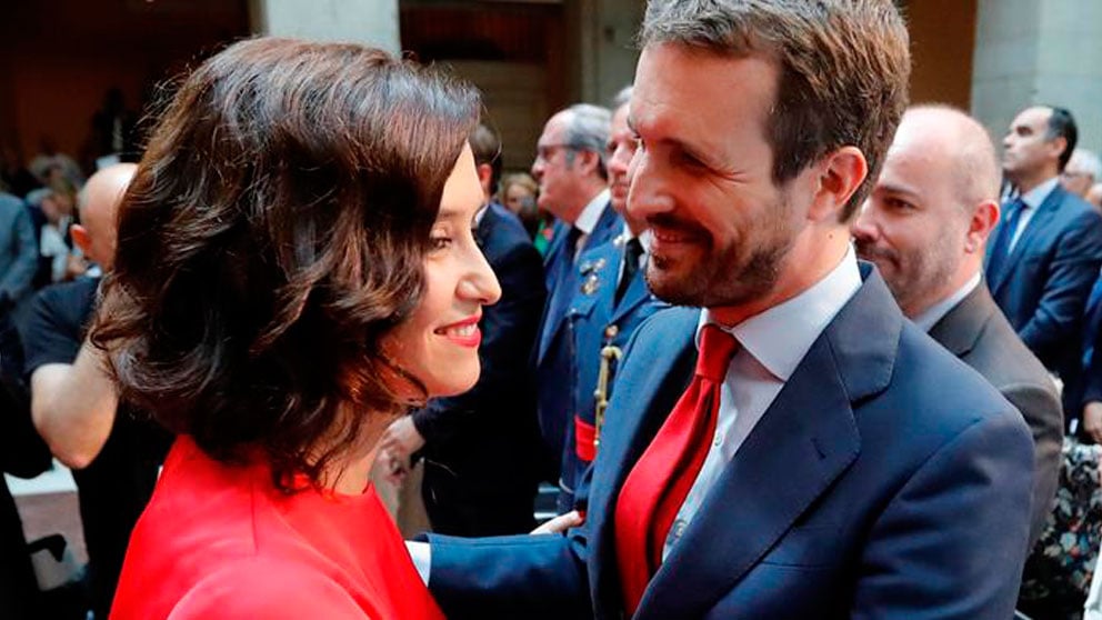 Isabel Díaz Ayuso y Pablo Casado.,