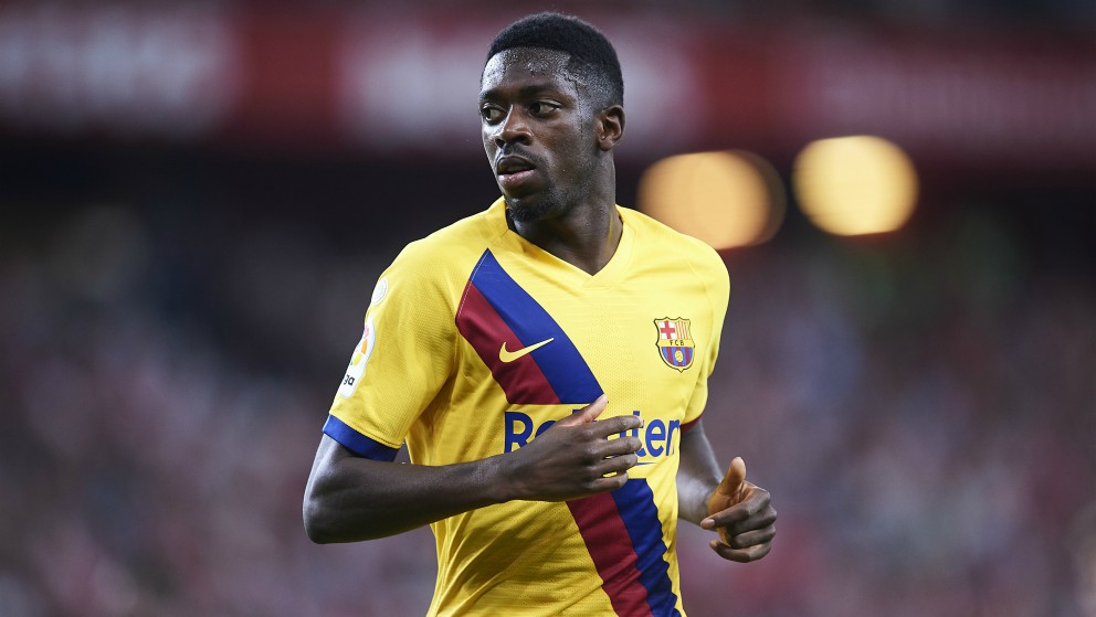 Dembélé, en un partido con el Barcelona. (AFP)