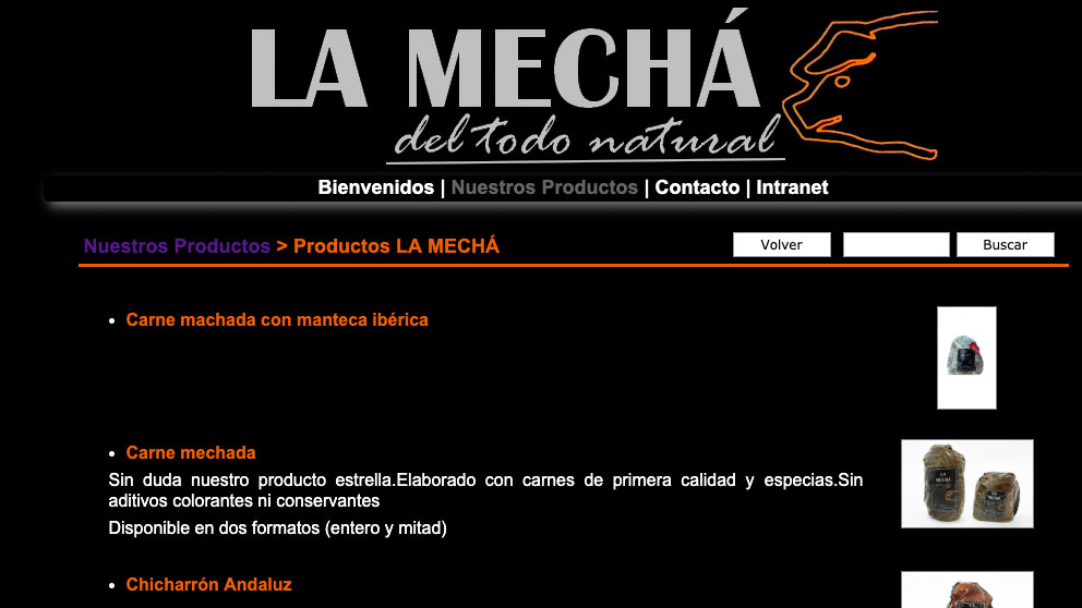 La página web de la empresa Magrudis, que comercializa la marca ‘La Mechá’, cuyo lote de carne ha originado un brote de listeriosis.