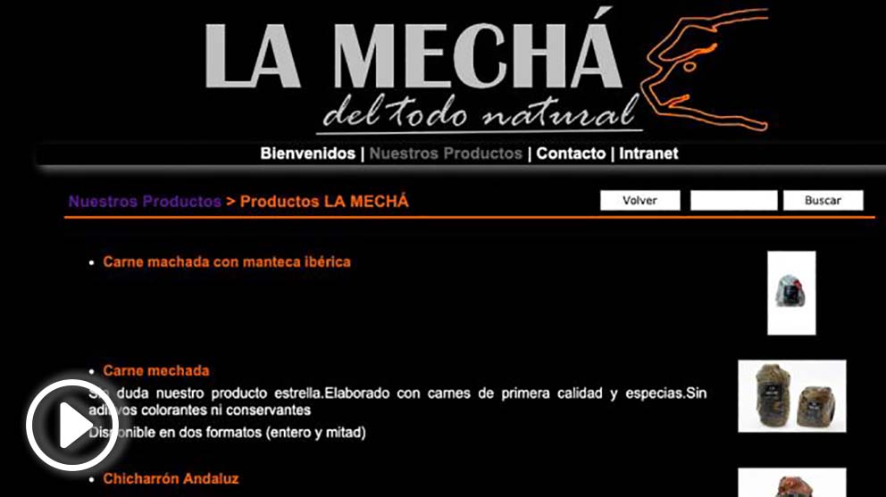 La página web de la empresa Magrudis, que comercializa la marca ‘La Mechá’, cuyo lote de carne ha originado un brote de listeriosis.