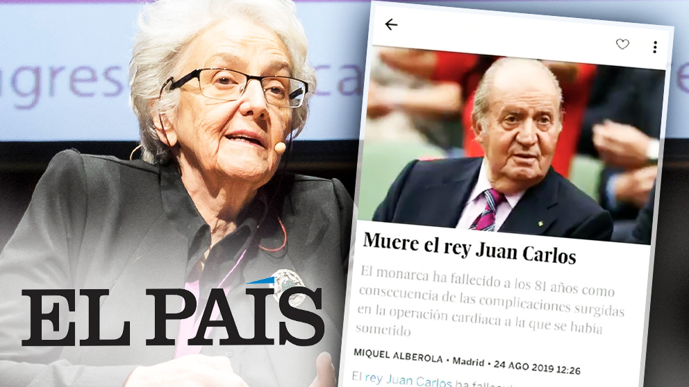La directora de ‘El País’, Soledad Gallego-Díaz, y la noticia falsa sobre la muerte del rey emérito Juan Carlos I.