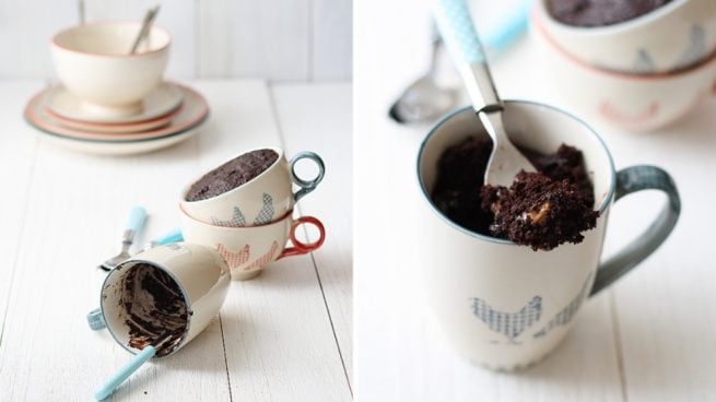 Mug cake de chocolate y nueces