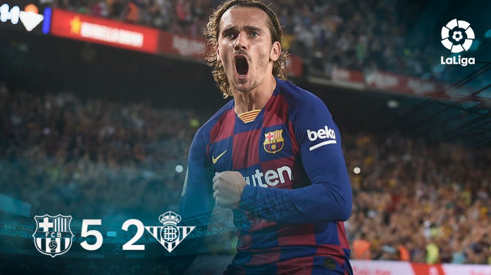 Antoine Griezmann celebra uno de sus goles.