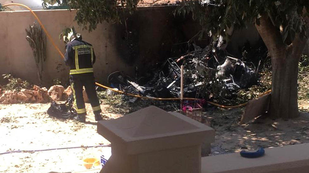 Restos del accidente aéreo en Mallorca (Foto: EFE)