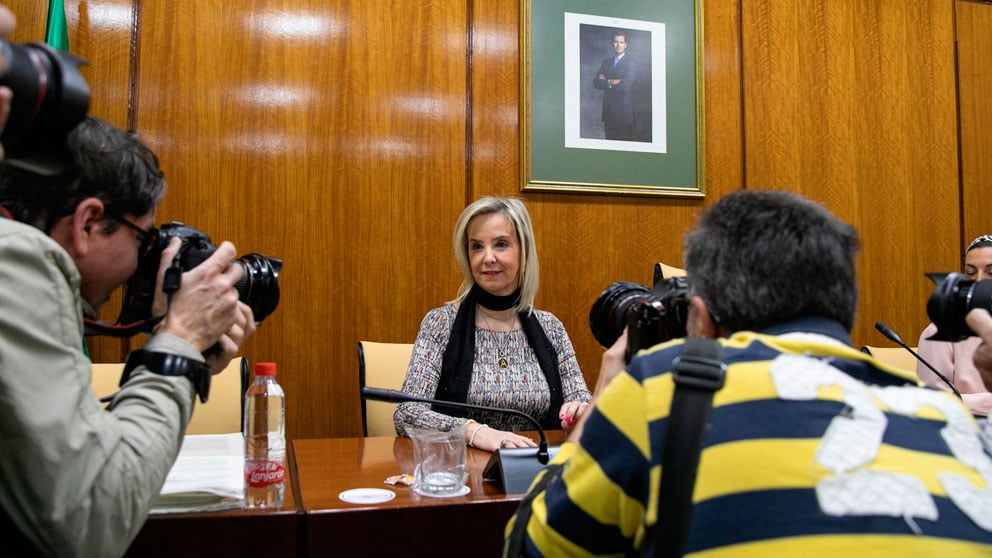 La fiscal superior de Andalucía,  Ana Tárrago, durante una rueda de prensa sobre el brote listeriosis. Foto: EP