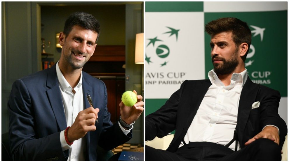 Novak Djokovic y Gerard Piqué. (AFP)
