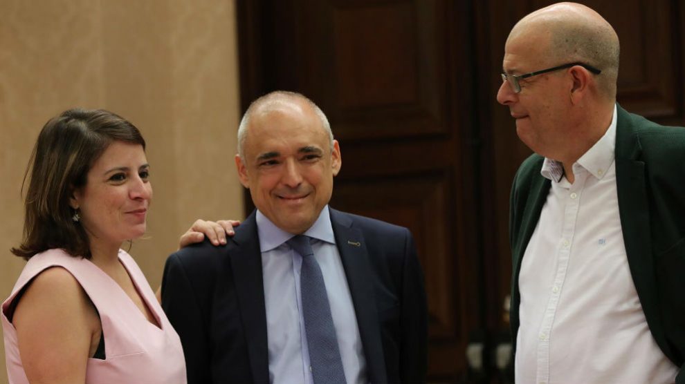 Adriana Lastra, Rafael Simancas y José Zaragoza. (Ep)