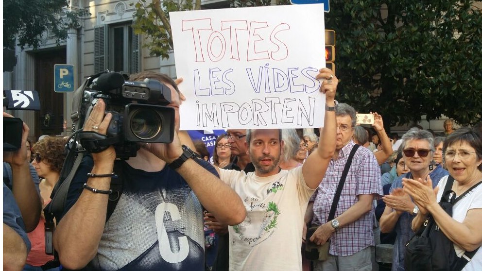 El dirigente de la ANC en la manifestación por el Open Arms.