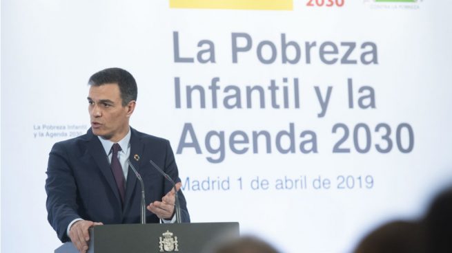 El presidente del Gobierno, Pedro Sánchez, durante su intervención en el encuentro 