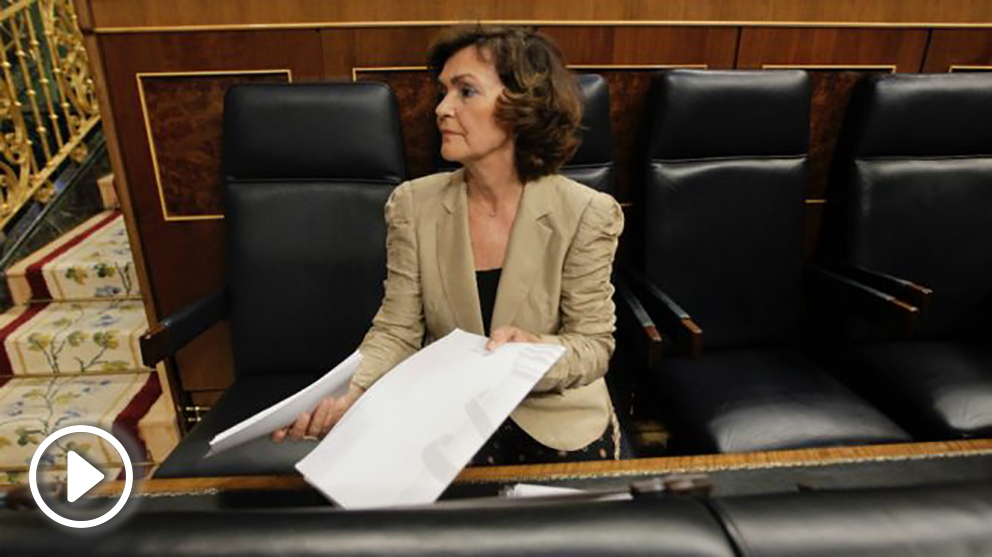 Carmen Calvo, este jueves en el Congreso. (Foto: Francisco Toledo)