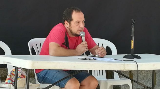 David Fernández, ex diputado de la CUP, en la Universidad de Verano de Anticapitalistas. (Foto: @anticapi vía Twitter)