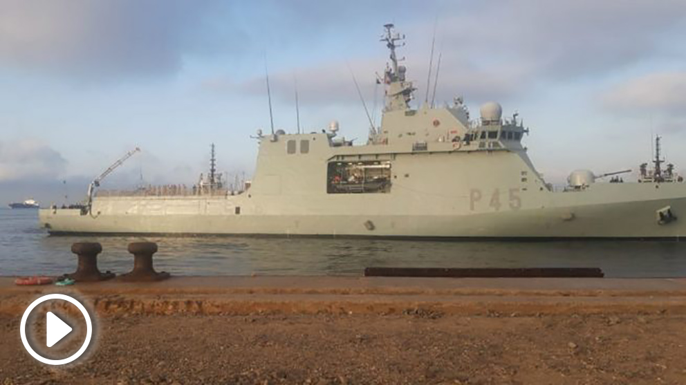 Llegada del ‘Audaz’ a San Roque, en Cádiz con los inmigrantes del ‘Open Arms’ a bordo.