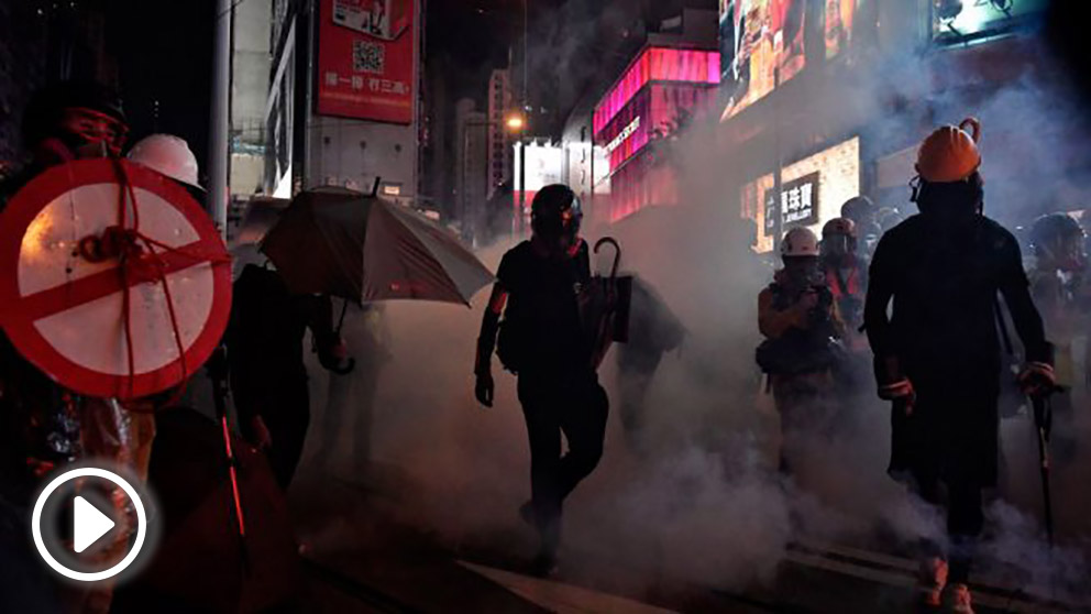 Disturbios en Hong Kong. Foto: AFP