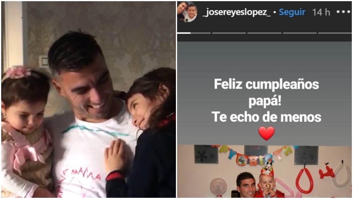 La foto publicada por la viuda de Reyes y la publicación de su hijo.