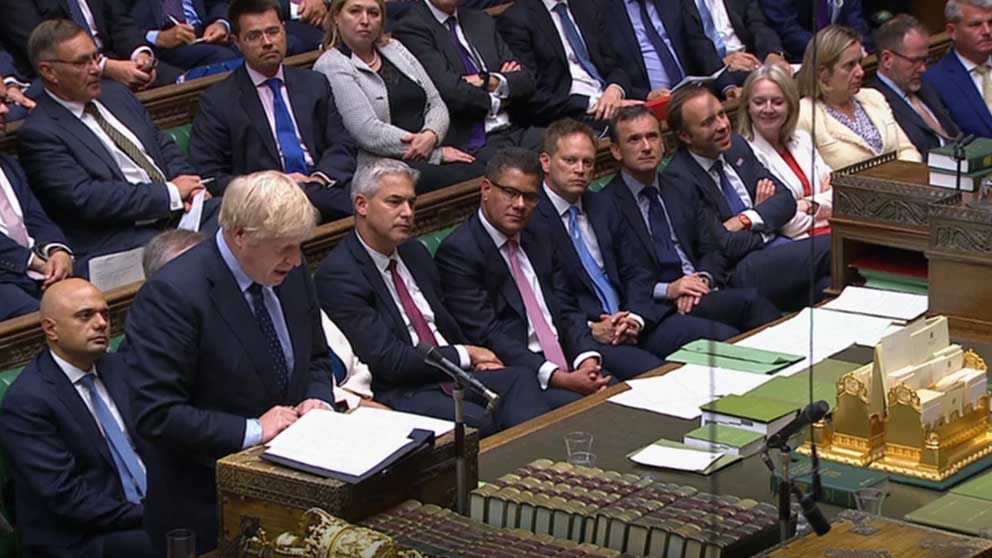 Boris Johnson en el Parlamento británico. Foto: Europa Press