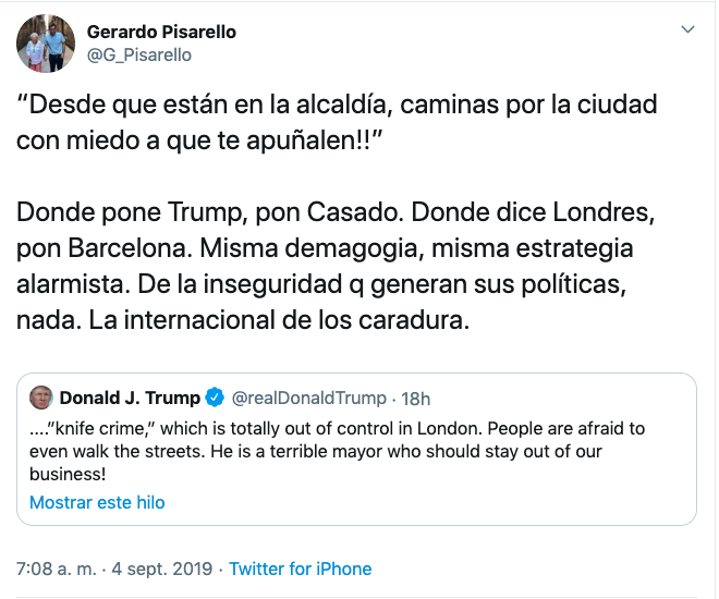 Tuit de Gerardo Pisarello @Twitter